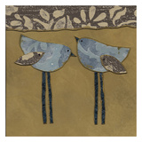 Blue Damask Birds