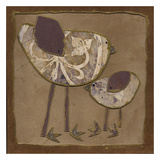Orange Damask Birds