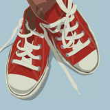 Lowtops (red on blue)