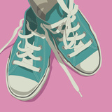 Lowtops (blue on pink)