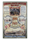 London to Paris Poster  London and South Western Railway