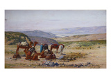 An Extensive Landscape with an Arab Caravan at Rest