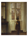 A Girl Standing at a Window