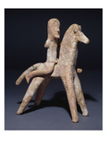 A Rare Greek Terracotta Model of a Horse and Rider