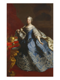 Portrait of Empress Maria Theresa of Austria (1717-80)  in a Blue Dress Decorated with Lace  an…