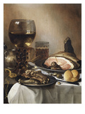 A Breakfast Still Life of a Roemer Ham and Meat on Pewter Plates  Bread and a Gold Verge Watch on…