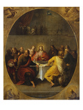 The Last Supper in a Painted Oval in a Surround Decorated with the Four Evangelists and God the…