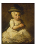 Portrait of Louis Bonomi (1777-1784)  Seated Full Length  in a White Dress and Plumed Hat
