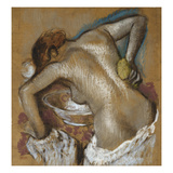 Woman Washing Her Back with a Sponge; Femme S'Epongeant Le Dos