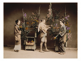 Japan  Japanese Women and Man Flower Arranging