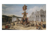 A Triumphal Fountain  Bearing the Habsburg Arms  and Surmounted by a Statue Glorifying a Habsburg…