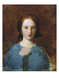 Portrait of Mrs Prescott Decie  Bust Length  in a Blue Dress - a Sketch