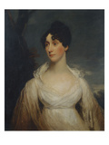 Portrait of a Lady Seated  Half Length  Wearing a White Dress