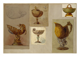 A Selection of Designs from the House of Faberge Including Vases a Tazza and a Pitcher