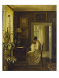 An Interior with a Woman Sewing