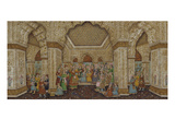 Mughal Palace Interior Depicting Shah Jahan and Mumtaz Mahal