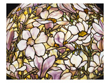 Detail of a 'Magnolia' Leaded Glass and Bronze Floor Lamp by Tiffany Studios