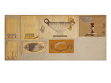 A Selection of Designs from  the House of Faberge Including Glass Beakers  a Fluted Bowl  a…