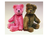 A Pink Schuco Scent Bottle Teddy Bearand a Green Schuco Compact Teddy Bear 