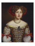 Portrait of Anna Maria Louisa De' Medici (1667-1743)  Half Length  in a Brown Dress Bejewelled…
