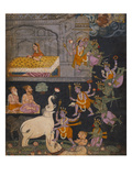 Illustration to a Gajendra Moksha Series Depicting Vishnu Rescuing the Elephant King