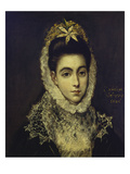 Portrait of a Young Lady  Bust Length  Wearing a Black Dress with a White Lace Collar and…