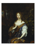 Portrait of Sara Nuyts (1645-1723)  (Wife of Lambert Witsen)  in an Orange  Blue and White Dress