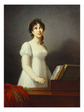 Portrait of Angelica Catalani  Three-Quarter Length  Wearing a White Dress  Singing at a Pianoforte