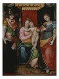 The Madonna and Child Enthroned with Saint Apollonia and Saint Michael Presenting a Kneeling Male…