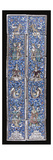 A Panel of Twelve Qajar Moulded Pottery Tiles