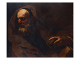 A Philosopher  Half Length  His Left Hand Resting on a Book