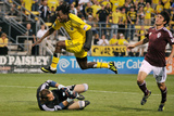 Columbus  OH June 26 - Andres Mendoza  Kosuke Kimura and Matt Pickens 18 of the Colorado Rapids