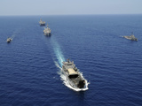 The Republic of the Philippines Navy Ships Cruise in Formation While Taking Part in Exercise