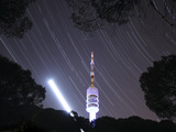 Star Trails Amongst a Tall Television Antenna in Lisbon  Portugal