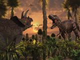 Tyrannosaurus Rex and Triceratops Meet for a Battle to the Death