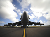 A US Air Force Maintenance Crew Performs Post Flight Checks on a B-52 Stratofortress