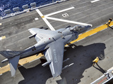 An AV-8B Harrier  Prepares to Takeoff from USS Peleliu