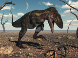 A Nanotyrannus Crushes the Last Flower in a Prehistoric Landscape