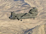 Italian Army CH-47C Chinook Helicopter in Flight over Afghanistan
