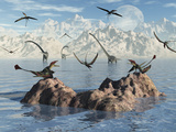 Eudimorphodon's Fishing for their Next Meal
