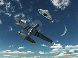 An American P-51 Mustang Gives Chase to a UFO