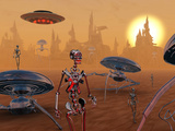 Artist's Concept of Life on Mars Long Ago