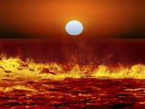 The Sun and Ocean Waves in Miramar  Argentina