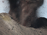 Strombolian Eruption of Stromboli Volcano Producing Ash Cloud  Volcanic Bombs and Lava  Italy