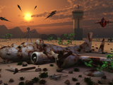 Artist's Concept of a Science Fiction Alien Landscape