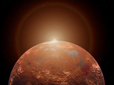 Artist's Concept of a Distant Red Planet Orbiting its Sun