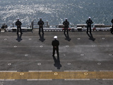 Sailors Man the Rails on the AmphibioUS Assault Ship USS Essex