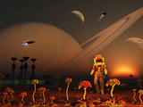 A Futuristic Outpost on the Moon of a Distant Alien World