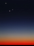 Venus  Mercury and Mars Above the Glowing Horizon at Dawn