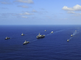 Ships from the Ronald Reagan Carrier Strike Group Transit the Pacific Ocean